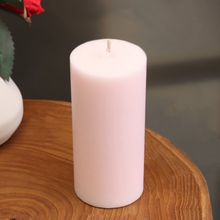 Candle-cylinder smooth, 5x10 cm, light pink, 6 hours-1