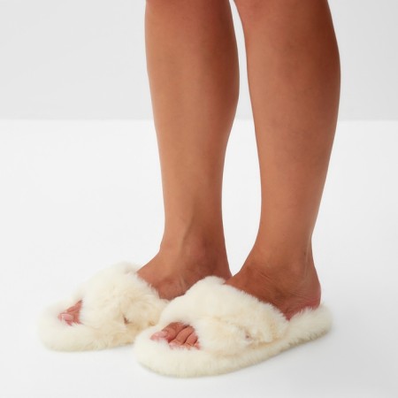 Women's slippers with an open nose size 37, milk color-12