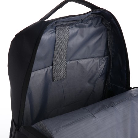 Male backpack on a zipper, 2 external pockets, with USB, black color-5