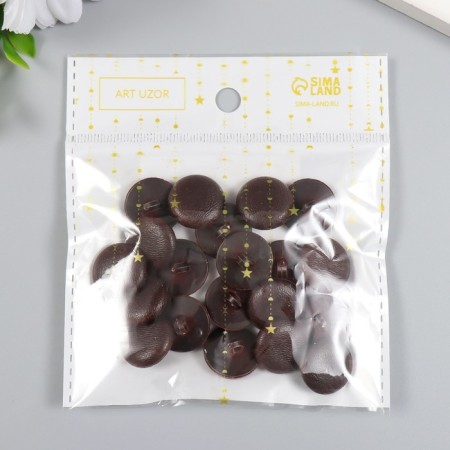 Buttons plastic for creativity on the leg "under the skin. Circle" set of 20 pcs 1.8x1.8 cm-3