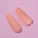 Falbled nails, 24 pcs, ballerina shape, matte beige color