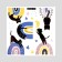 Sticker on the switch color "Black cats and rainbow" 30x30 cm