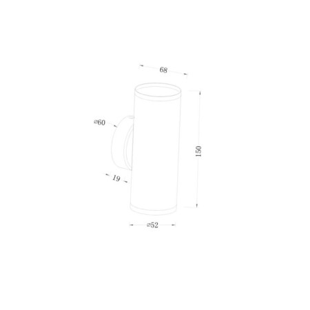 Bra Technical C068WL-02MG, 2XGU10, 10W, 5.2x5.2x15 cm, color matte gold-2