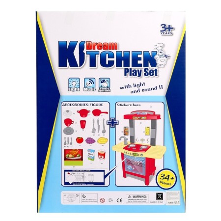 Game set "Dream kitchen" with dishes and products, light, sound, works from batteries-20