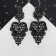 Earrings Metal "chandeliers" Monelia, black color
