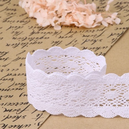 Knitted lace, 50 mm × 10 ± 1 m, white color-2