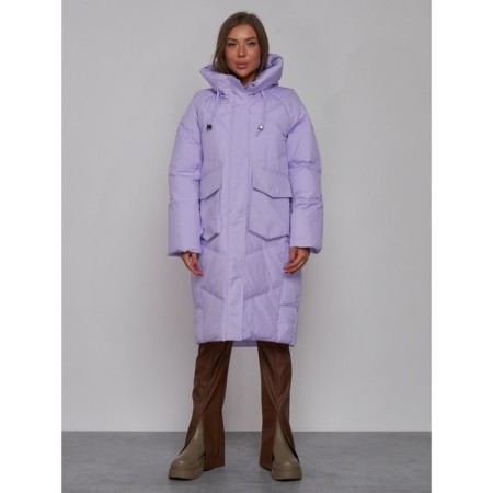 Coat insulated winter female, size 46, purple color