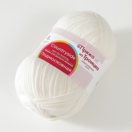 Yarn "Moscow Region" 50% wool, 50% acrylic 250m/100g (01, white)-1