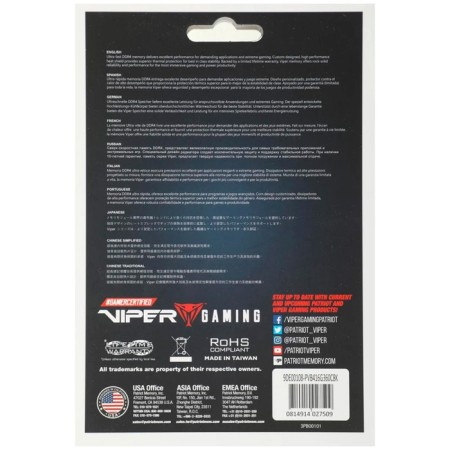 RAM Patriot Memory DDR4 16GB (2x8GB) 3600MHz Viper Blackout (PVB416G360C8K) 1081505-5