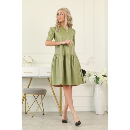Women's dress, size 46, green color-7