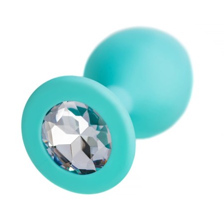 Anal plug Eromantica Cherr, with crystal, silicone, 35x80 mm, mint color-6