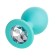 Anal plug Eromantica Cherr, with crystal, silicone, 35x80 mm, mint color