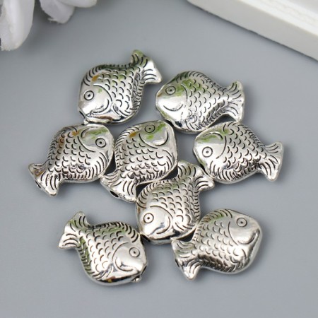Busina for creativity Metal "Large fish" silver G318B1269 1.3x1.7 cm-2