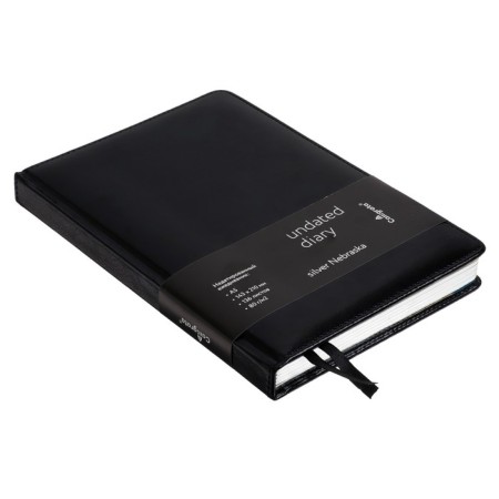 Delivery of Leduced A5, 136 sheets in a ruler, leatherette "Nebraska", silver cut, black-9