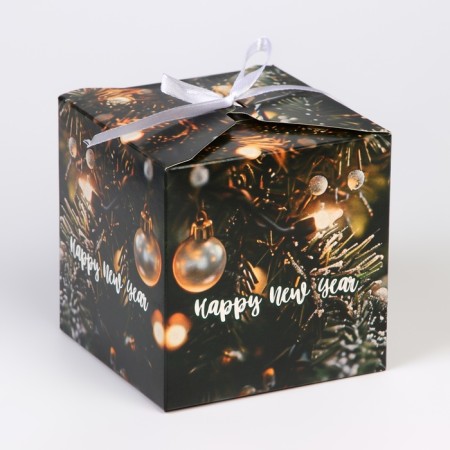 Gift folding box "Happy New Year", 10 x 10 x 10 cm-1
