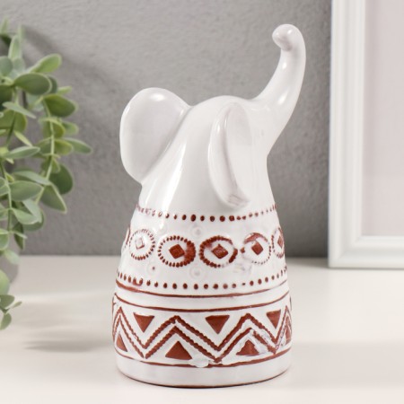 Souvenir Ceramics "Elek. Ethnic patterns" white aged 8.5x10.5x17 cm-2