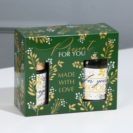 Set Aromadiffuser 30 ml and a vase 125 ml “For You”, aroma green tea-11