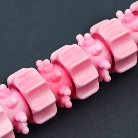Massage "Skating", universal, 37.5 × 4 cm, wooden, 11 wheels, pink color-2
