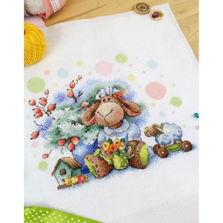 Embroidery Set "Curly Sheep" 17 × 20 cm-2