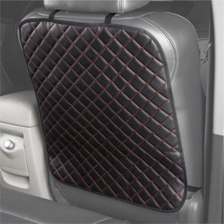 Protective cape in the front seat Skyway, claim. leather, 60*50 cm, black and red