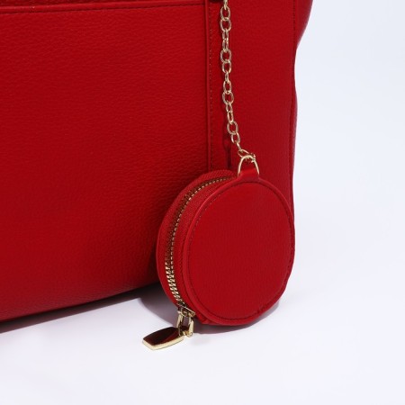 Bag Female Tout with zipper, red color-3