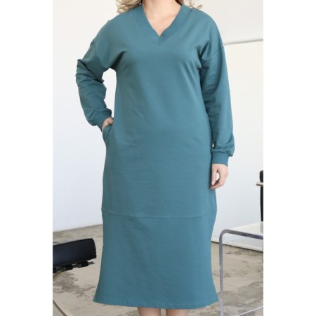 Female dress, size 52, turquoise color-3