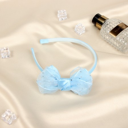 Hair cap "Bow Brock" shine, 10x1 cm, blue