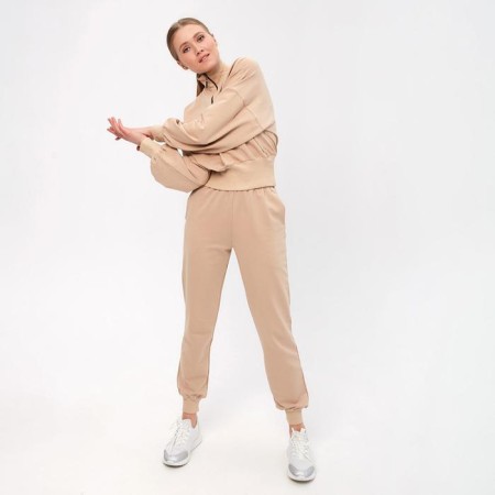 Costume (sweatshirt, trousers) minku: casual collection is beige color, size 44