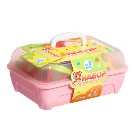 A set of rattles with teething, 7 pieces in a set, in a container-11