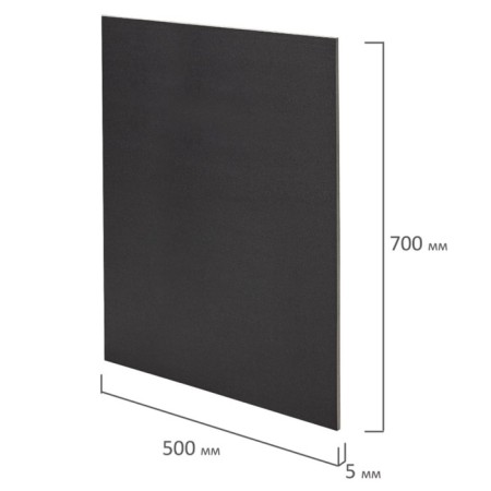 Foam card 5mm B2 500*700mm Brauberg black matte, set of 5 sheets 112472-2