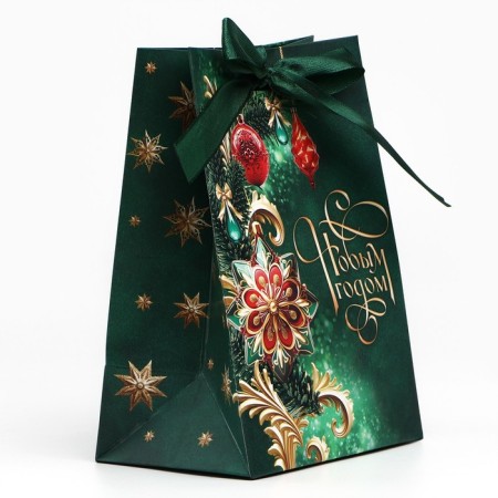 Gift package with a New Year tape, 13 x 19 x 9 cm, New Year-2