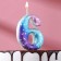 Candle for the cake number "6", space, 5.5 cm, 16 minutes