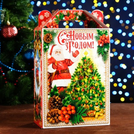 Gift Folding Box "Santa Super Star" 18.5 x 10 x 30.5 cm