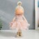 Interior doll "Baby Princess in a pink dress, with a bear" 37.5x15x18.5 cm