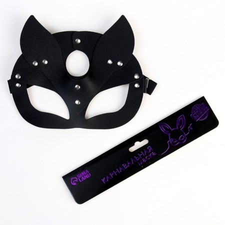 Carnival mask "cat", black color-5