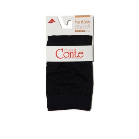 Women's socks in large peas Conte Elegant Fantasy 20, size 23-25, color Nero-2