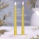 Set of candles of twisted, 1.5x15 cm, 2 pieces, gold metallic