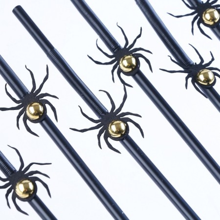The tubes for the cocktail "Black Spiders", in the set 6 pcs., With gold-2