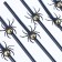 The tubes for the cocktail "Black Spiders", in the set 6 pcs., With gold