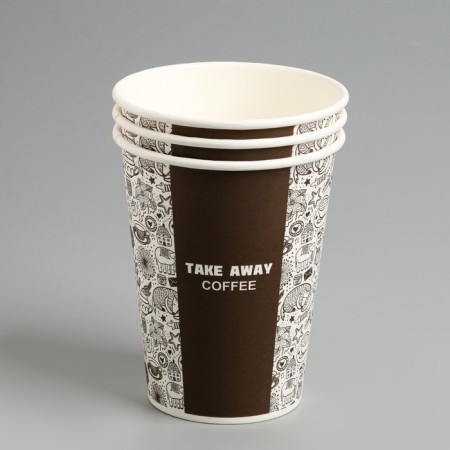 Paper glass "Take Away Coffee" for hot drinks, 350 ml, diameter 90 mm-3