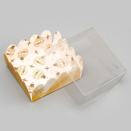 Cookie box, confectionery packaging, "miracles happen", 7 x 7 x 3 cm, new year-3
