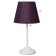 Eleanor desktop lamp 1x15W E27 white/purple 22x22x42cm Risalux