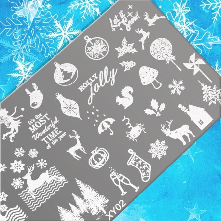 New Year! Stamping disk Metal "Festive deer", 12 × 6 cm-3