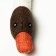 Textile toy "duck" with a squeak, 31 cm, brown