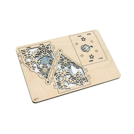 Designer Wooden "House Snowflake"-2