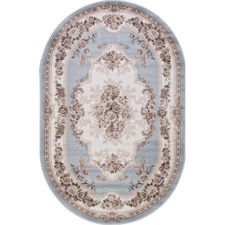 Oval Merinos Valencia Deluxe carpet, size 250x350 cm, color L.Blue-brown