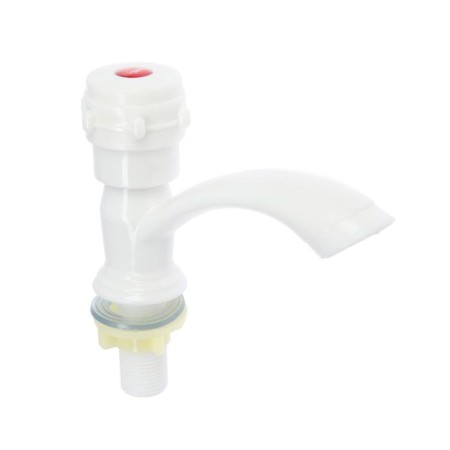 Tap for one water Zein Z2022, round handle, plastic, short pour, white-2