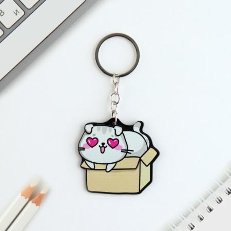 Acrylic key a keychain "Kotik", 7 x 12.5 cm-2