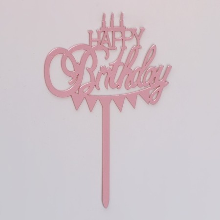 Topper "Happy Birthday", color pink gold