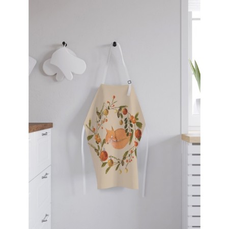 Apron of a kitchen with a photo print “Fox, fox, fox...”, adjustable, size OS-1